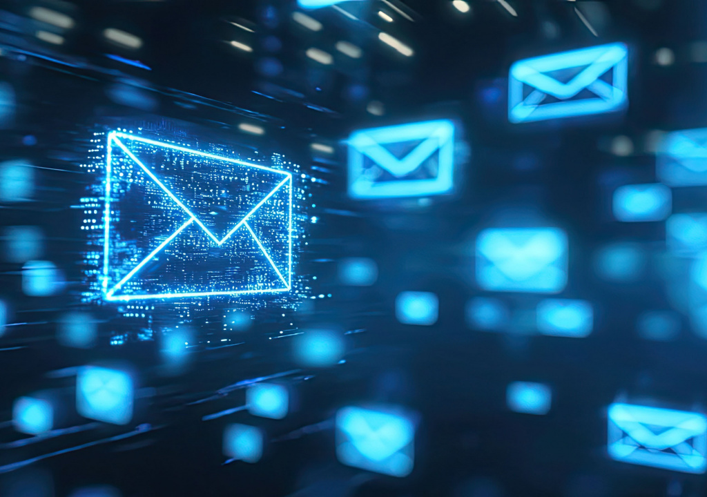 Schwebende Briefumschläge